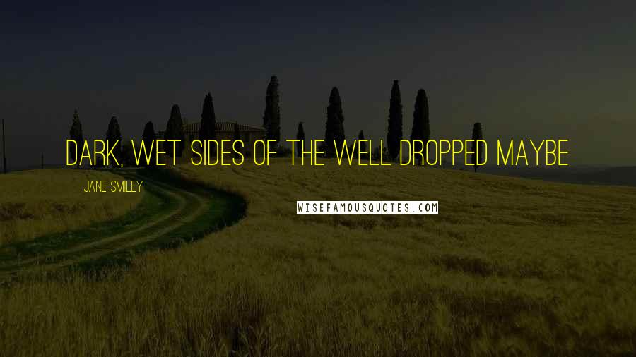 Jane Smiley Quotes: dark, wet sides of the well dropped maybe