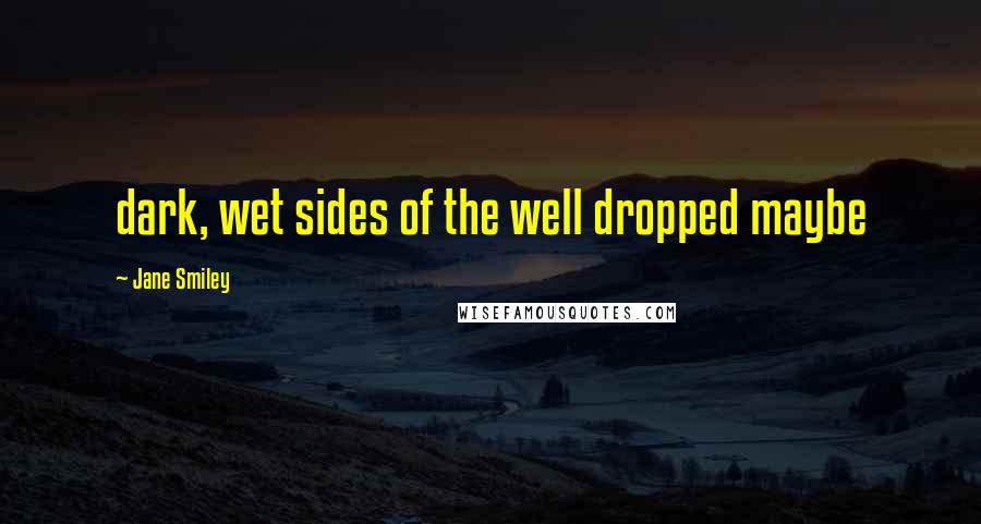 Jane Smiley Quotes: dark, wet sides of the well dropped maybe