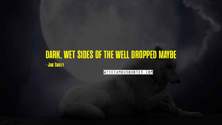 Jane Smiley Quotes: dark, wet sides of the well dropped maybe