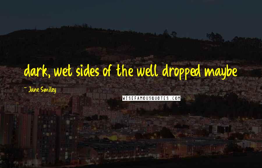 Jane Smiley Quotes: dark, wet sides of the well dropped maybe