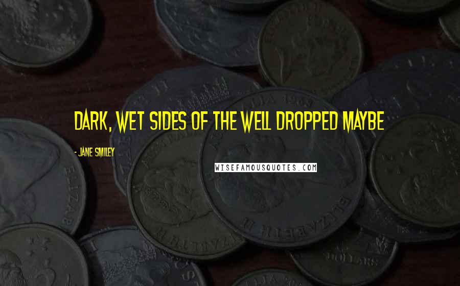 Jane Smiley Quotes: dark, wet sides of the well dropped maybe