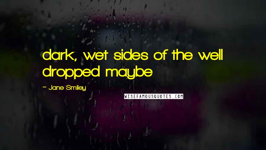 Jane Smiley Quotes: dark, wet sides of the well dropped maybe