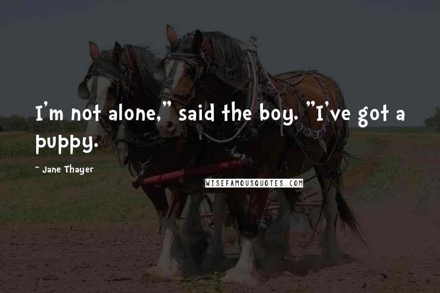 Jane Thayer Quotes: I'm not alone," said the boy. "I've got a puppy.