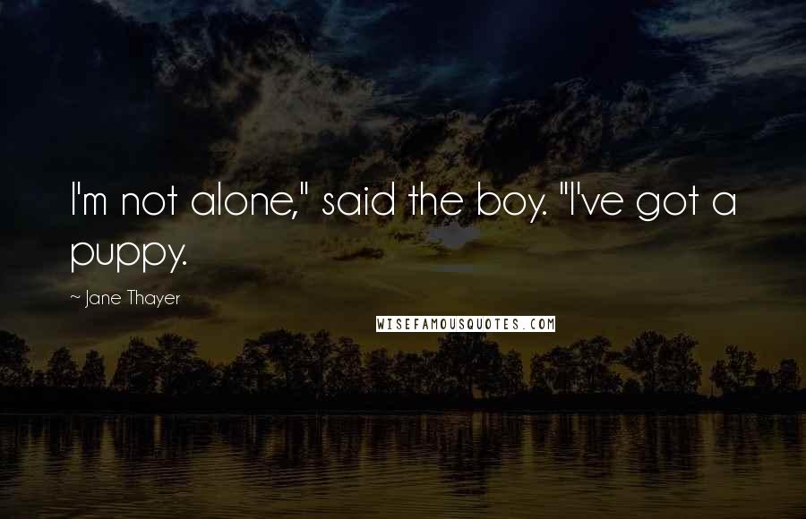 Jane Thayer Quotes: I'm not alone," said the boy. "I've got a puppy.