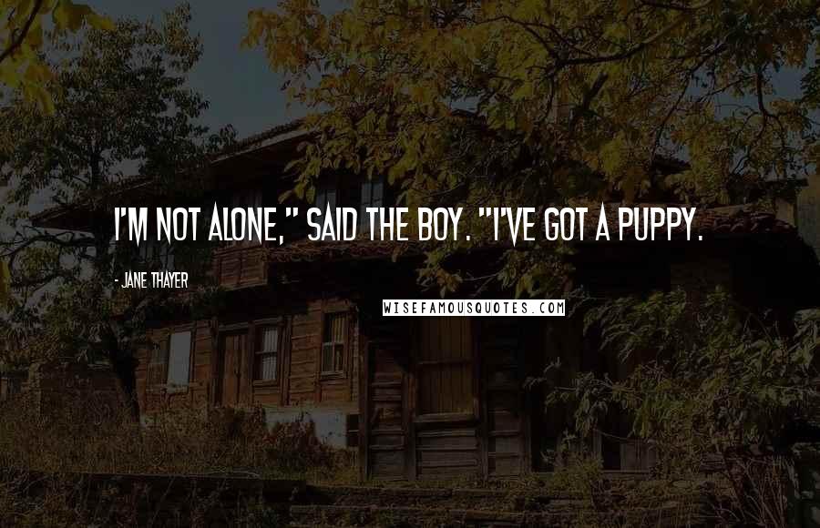 Jane Thayer Quotes: I'm not alone," said the boy. "I've got a puppy.