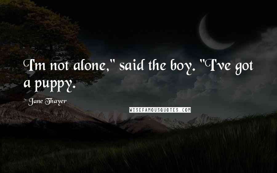 Jane Thayer Quotes: I'm not alone," said the boy. "I've got a puppy.