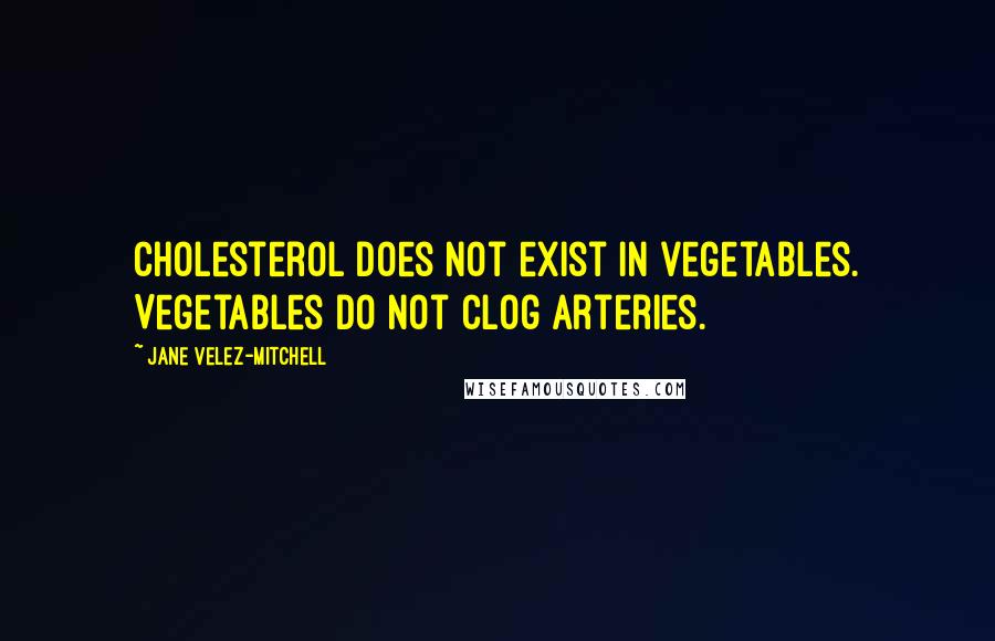 Jane Velez-Mitchell Quotes: Cholesterol does not exist in vegetables. Vegetables do not clog arteries.