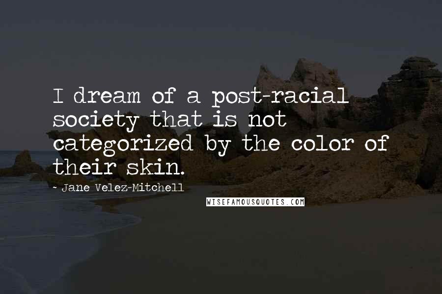 Jane Velez-Mitchell Quotes: I dream of a post-racial society that is not categorized by the color of their skin.