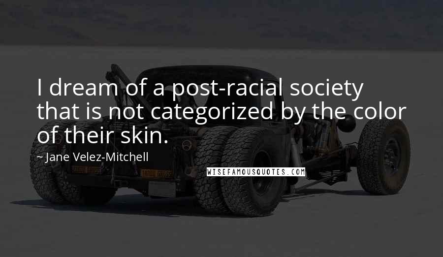 Jane Velez-Mitchell Quotes: I dream of a post-racial society that is not categorized by the color of their skin.