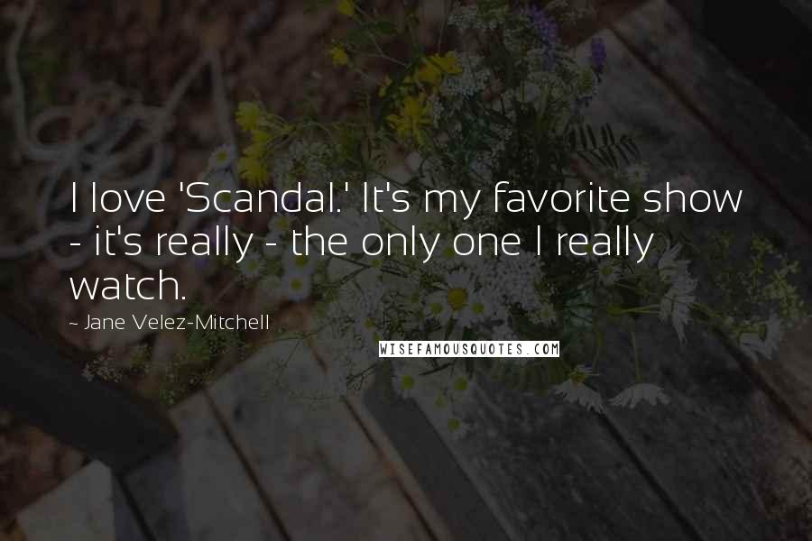 Jane Velez-Mitchell Quotes: I love 'Scandal.' It's my favorite show - it's really - the only one I really watch.