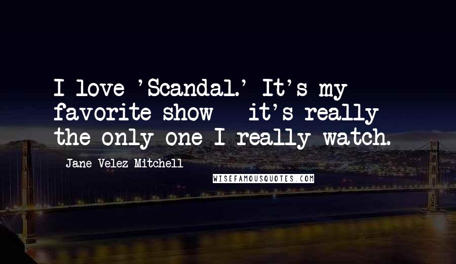 Jane Velez-Mitchell Quotes: I love 'Scandal.' It's my favorite show - it's really - the only one I really watch.