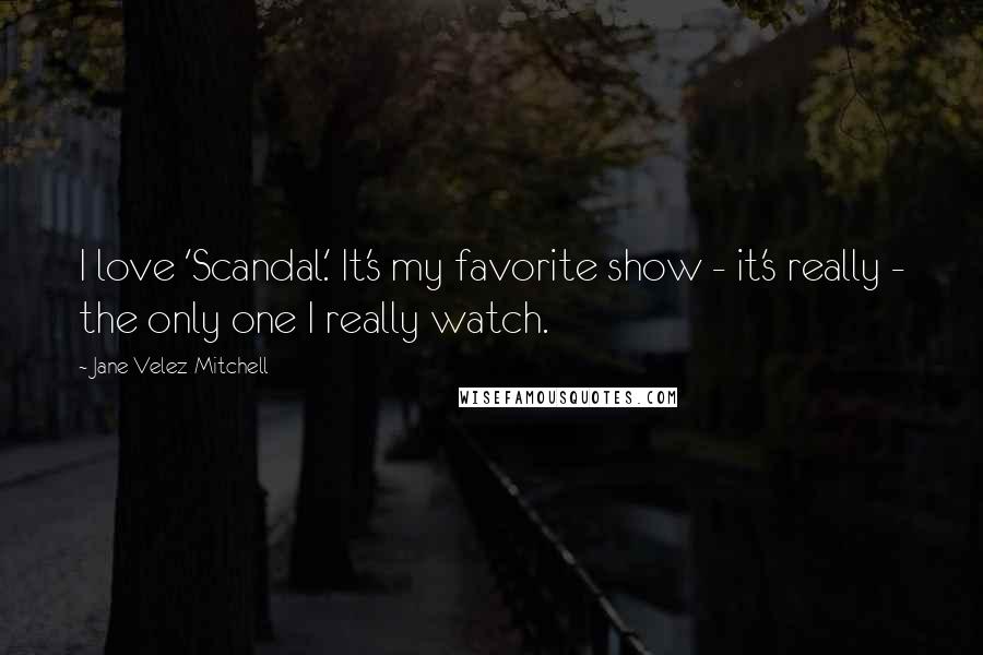 Jane Velez-Mitchell Quotes: I love 'Scandal.' It's my favorite show - it's really - the only one I really watch.