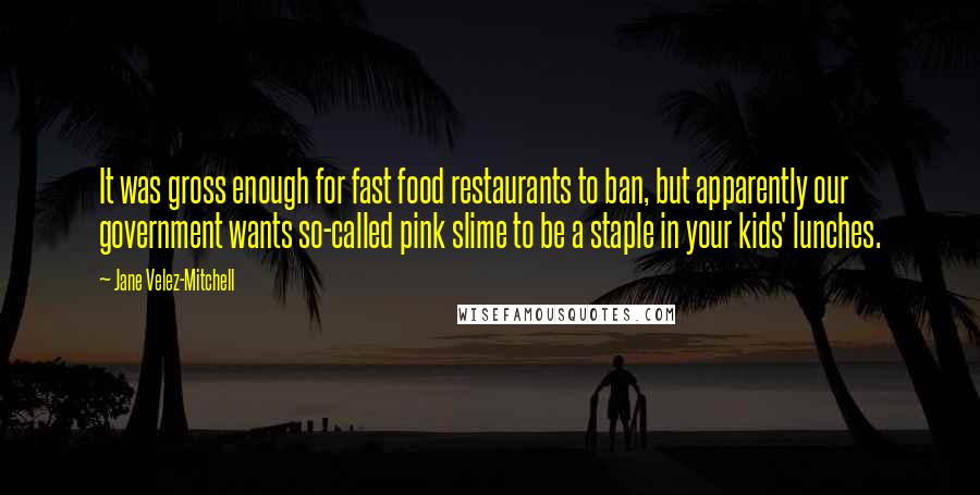 Jane Velez-Mitchell Quotes: It was gross enough for fast food restaurants to ban, but apparently our government wants so-called pink slime to be a staple in your kids' lunches.