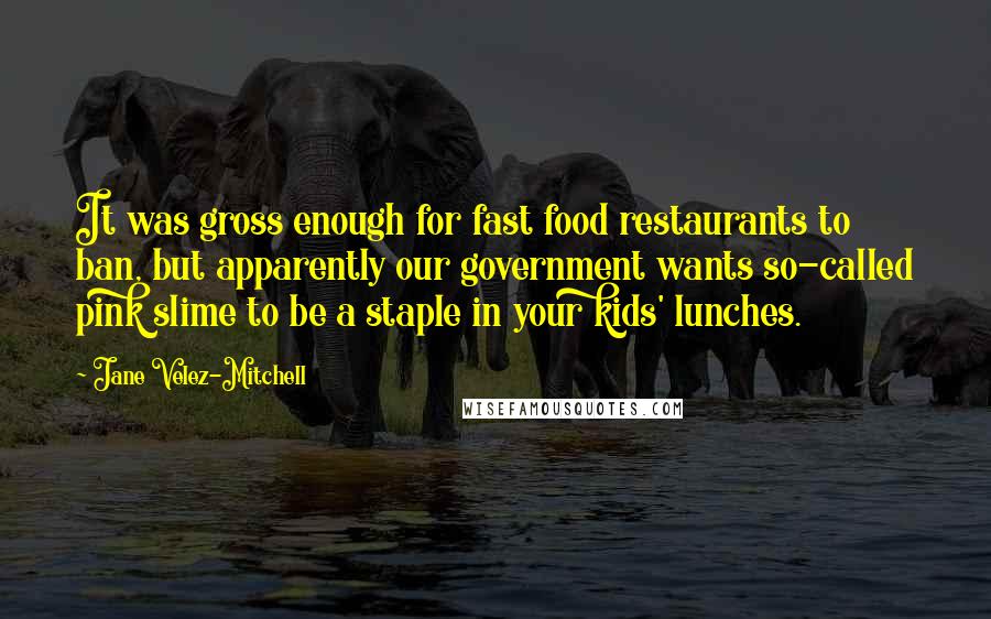 Jane Velez-Mitchell Quotes: It was gross enough for fast food restaurants to ban, but apparently our government wants so-called pink slime to be a staple in your kids' lunches.
