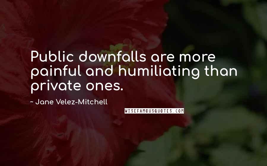 Jane Velez-Mitchell Quotes: Public downfalls are more painful and humiliating than private ones.