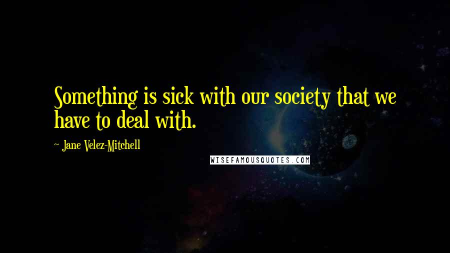 Jane Velez-Mitchell Quotes: Something is sick with our society that we have to deal with.