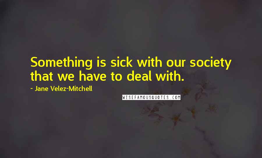 Jane Velez-Mitchell Quotes: Something is sick with our society that we have to deal with.