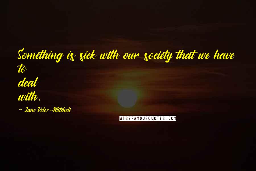 Jane Velez-Mitchell Quotes: Something is sick with our society that we have to deal with.