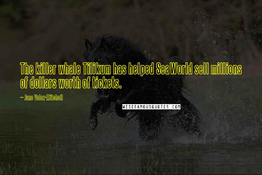 Jane Velez-Mitchell Quotes: The killer whale Tilikum has helped SeaWorld sell millions of dollars worth of tickets.