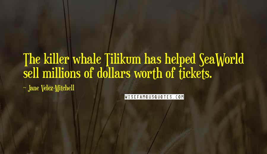 Jane Velez-Mitchell Quotes: The killer whale Tilikum has helped SeaWorld sell millions of dollars worth of tickets.