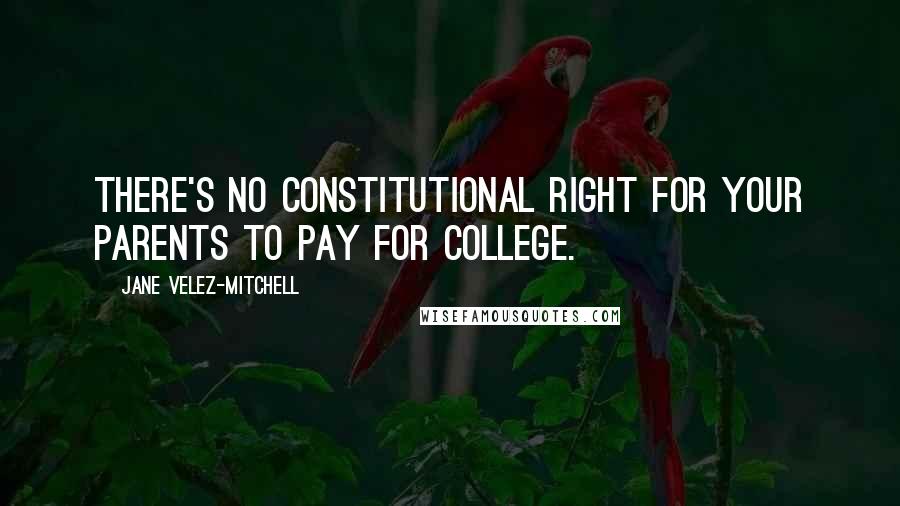 Jane Velez-Mitchell Quotes: There's no constitutional right for your parents to pay for college.