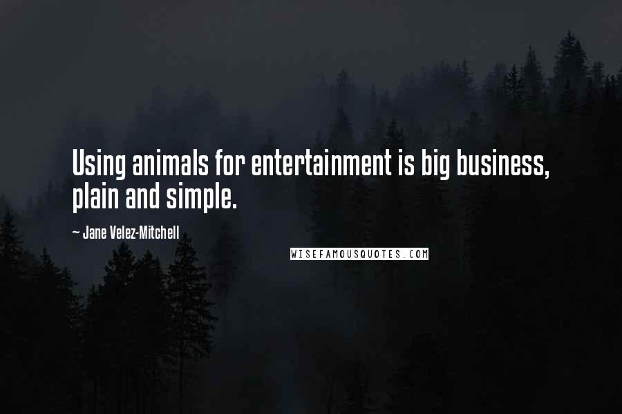 Jane Velez-Mitchell Quotes: Using animals for entertainment is big business, plain and simple.