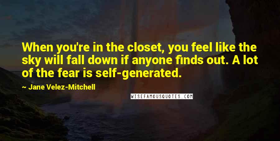 Jane Velez-Mitchell Quotes: When you're in the closet, you feel like the sky will fall down if anyone finds out. A lot of the fear is self-generated.