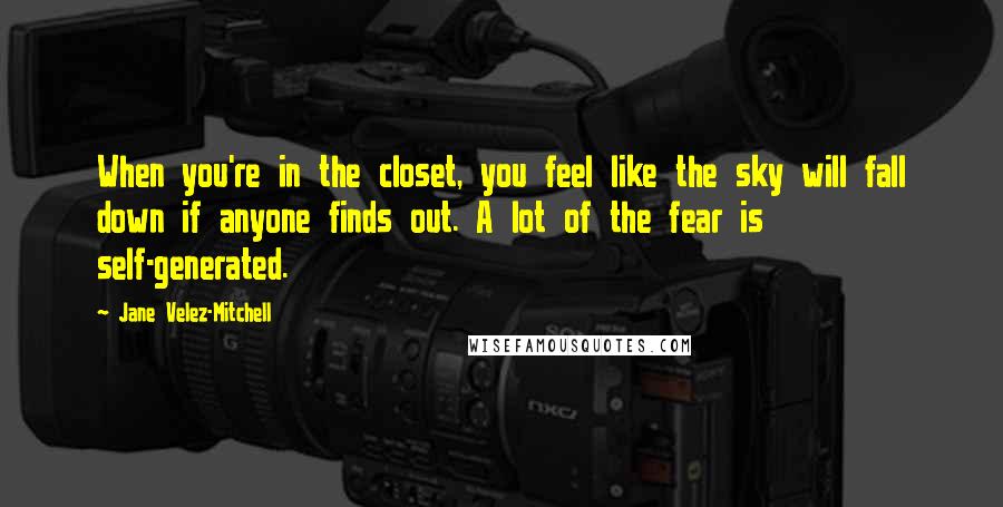 Jane Velez-Mitchell Quotes: When you're in the closet, you feel like the sky will fall down if anyone finds out. A lot of the fear is self-generated.