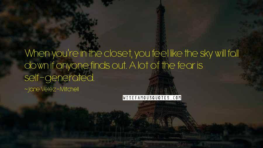 Jane Velez-Mitchell Quotes: When you're in the closet, you feel like the sky will fall down if anyone finds out. A lot of the fear is self-generated.