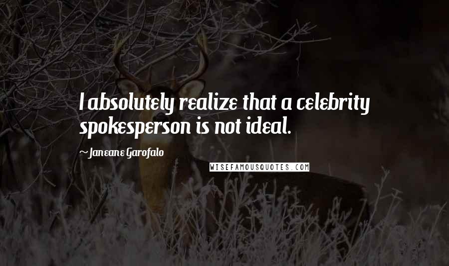 Janeane Garofalo Quotes: I absolutely realize that a celebrity spokesperson is not ideal.