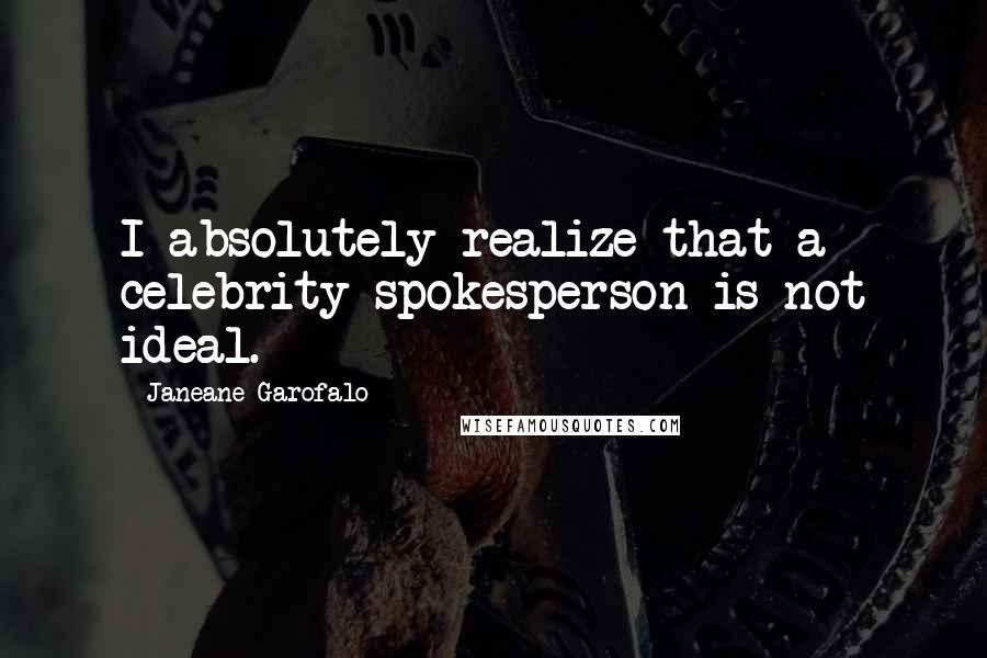 Janeane Garofalo Quotes: I absolutely realize that a celebrity spokesperson is not ideal.