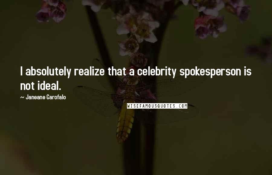 Janeane Garofalo Quotes: I absolutely realize that a celebrity spokesperson is not ideal.