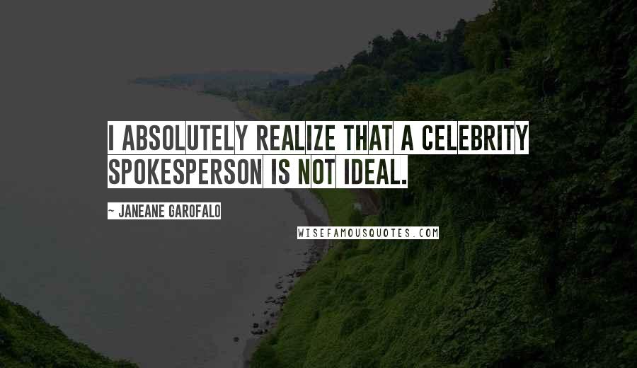 Janeane Garofalo Quotes: I absolutely realize that a celebrity spokesperson is not ideal.