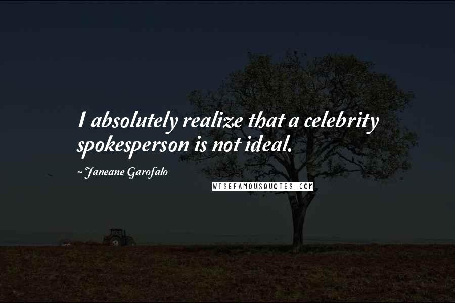 Janeane Garofalo Quotes: I absolutely realize that a celebrity spokesperson is not ideal.