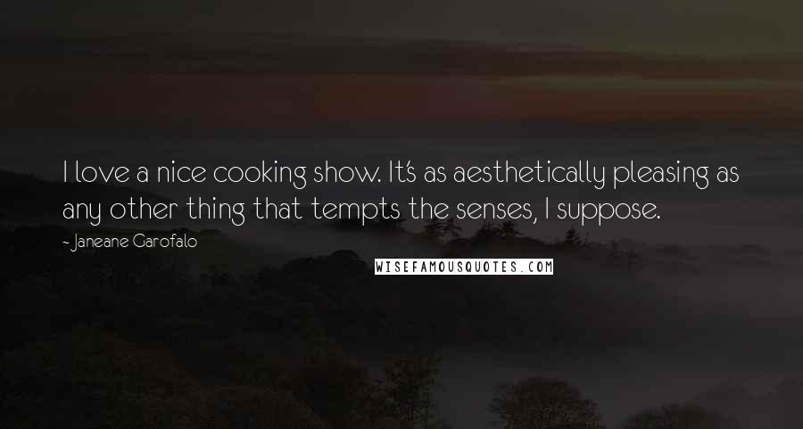 Janeane Garofalo Quotes: I love a nice cooking show. It's as aesthetically pleasing as any other thing that tempts the senses, I suppose.