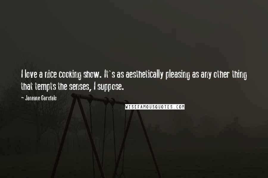 Janeane Garofalo Quotes: I love a nice cooking show. It's as aesthetically pleasing as any other thing that tempts the senses, I suppose.