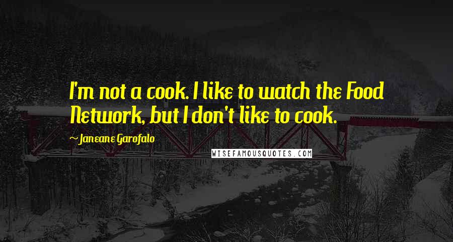 Janeane Garofalo Quotes: I'm not a cook. I like to watch the Food Network, but I don't like to cook.