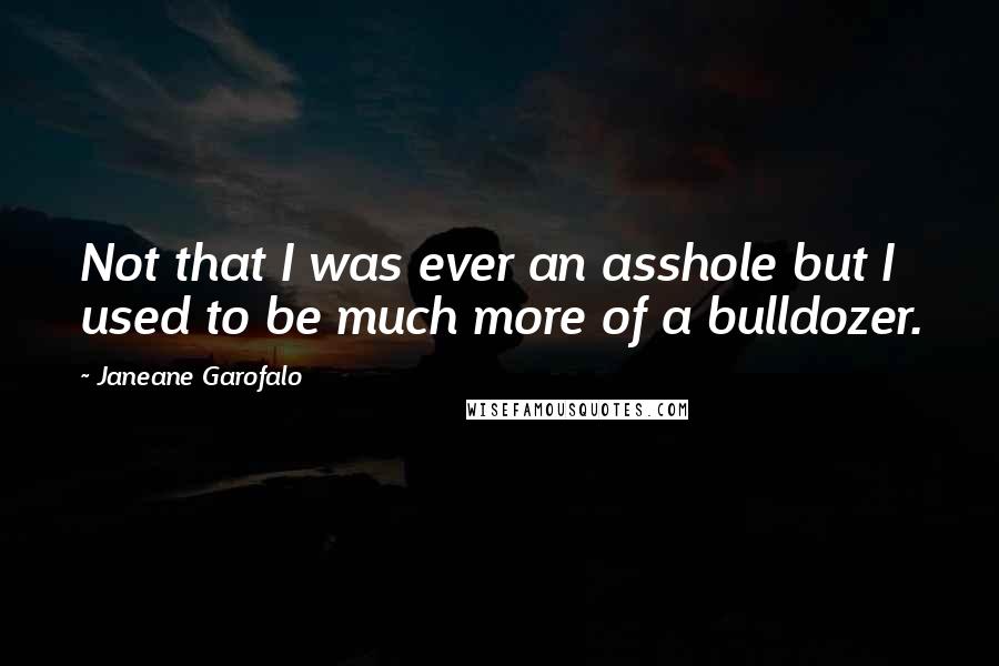 Janeane Garofalo Quotes: Not that I was ever an asshole but I used to be much more of a bulldozer.