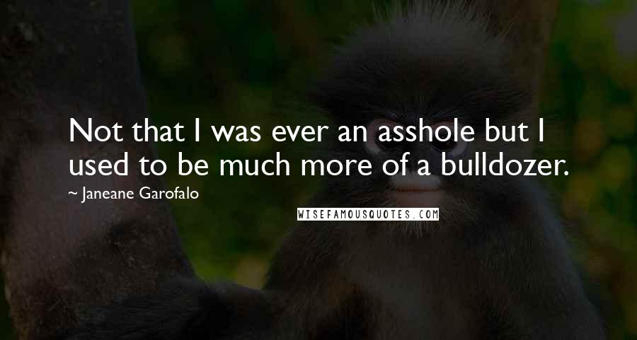 Janeane Garofalo Quotes: Not that I was ever an asshole but I used to be much more of a bulldozer.