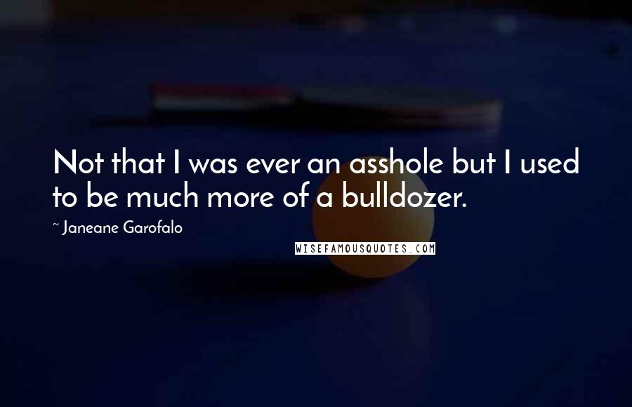 Janeane Garofalo Quotes: Not that I was ever an asshole but I used to be much more of a bulldozer.