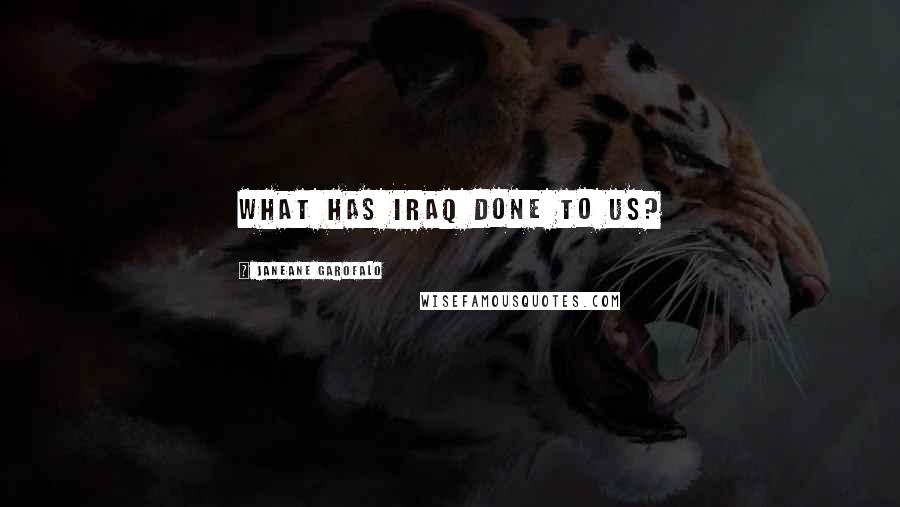 Janeane Garofalo Quotes: What has Iraq done to us?