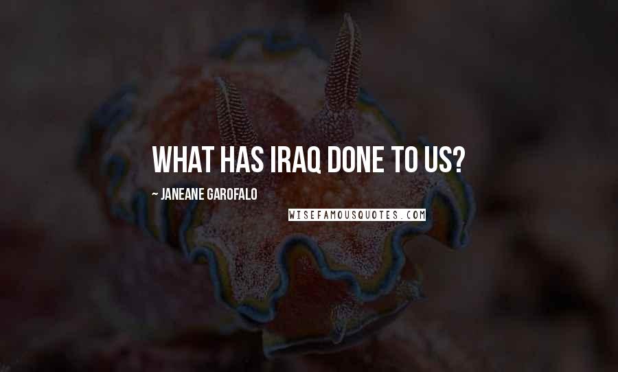 Janeane Garofalo Quotes: What has Iraq done to us?