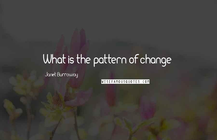 Janet Burroway Quotes: What is the pattern of change?