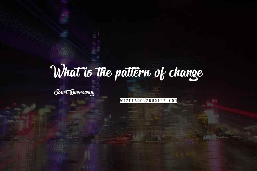 Janet Burroway Quotes: What is the pattern of change?