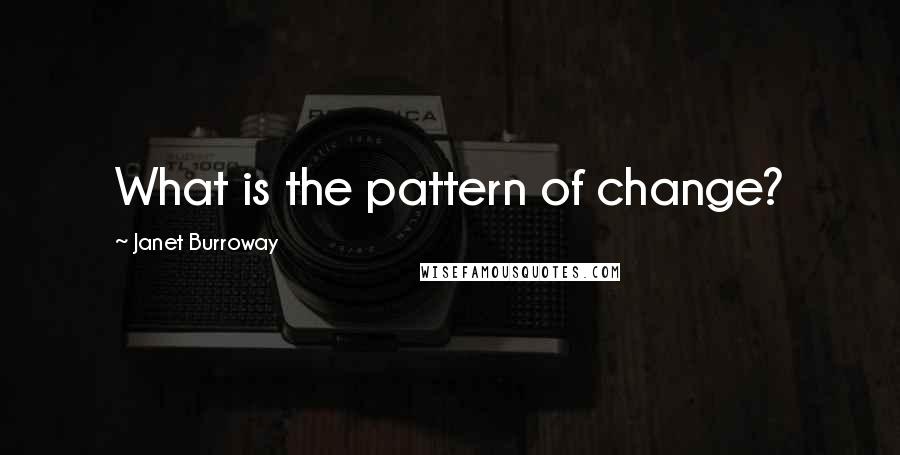 Janet Burroway Quotes: What is the pattern of change?