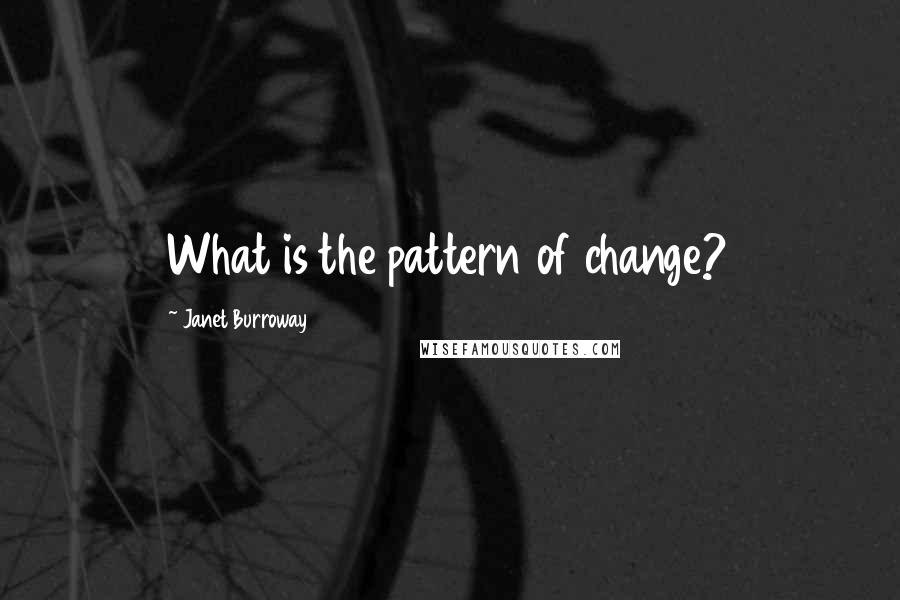 Janet Burroway Quotes: What is the pattern of change?