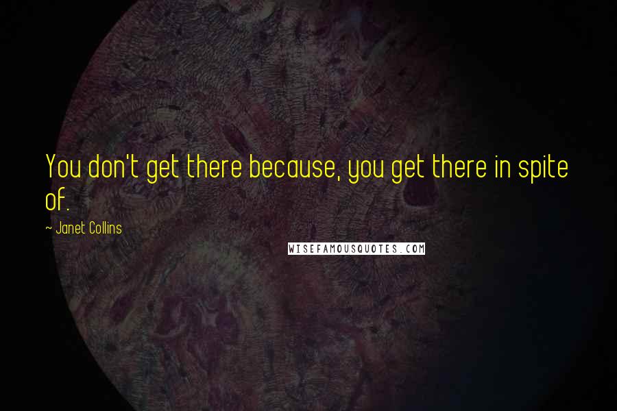 Janet Collins Quotes: You don't get there because, you get there in spite of.