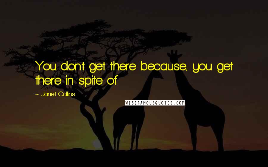 Janet Collins Quotes: You don't get there because, you get there in spite of.