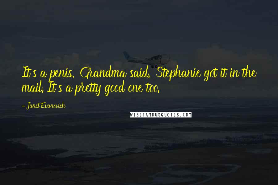 Janet Evanovich Quotes: It's a penis,' Grandma said. 'Stephanie got it in the mail. It's a pretty good one too.