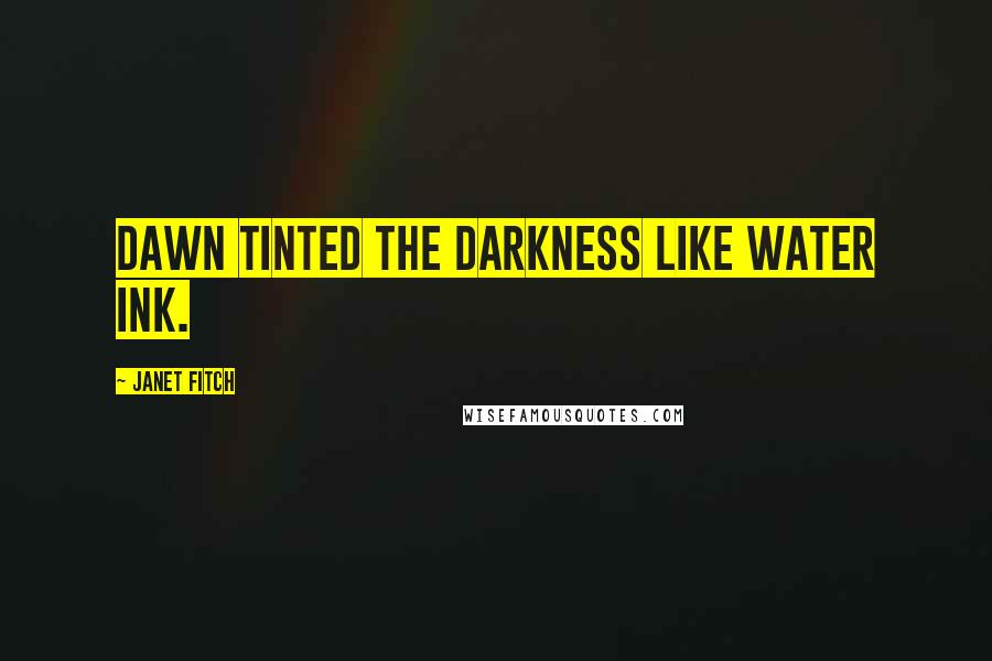 Janet Fitch Quotes: Dawn tinted the darkness like water ink.